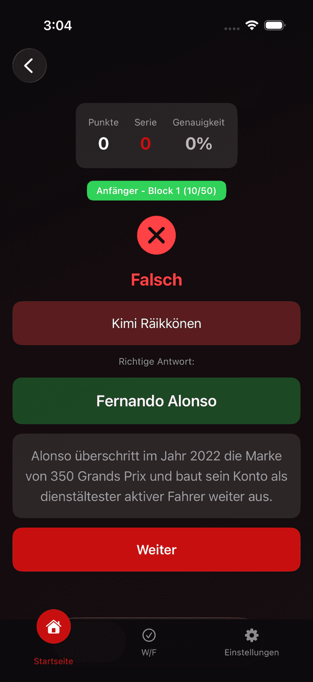 Formula One Trivia Screenshot 2