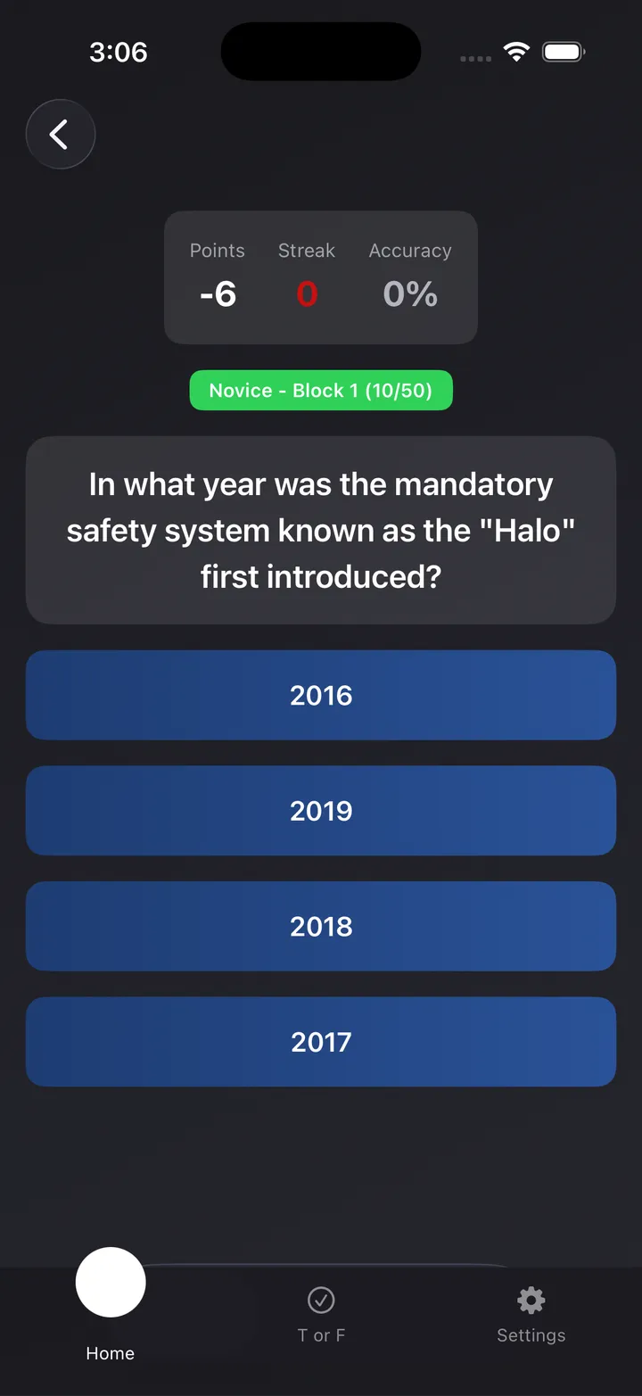 Formula One Trivia Preview