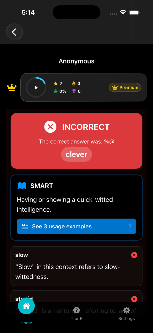 Trivia Sinónimos Antónimos Screenshot 3
