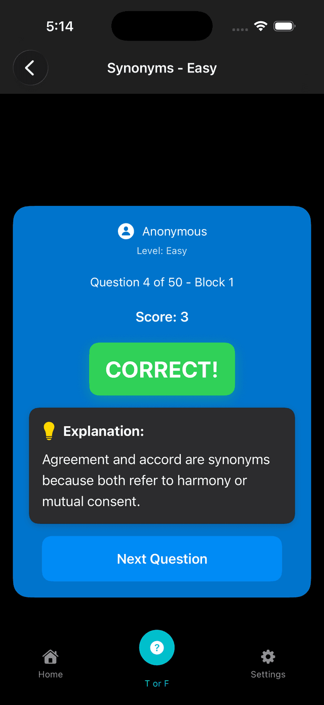 Trivia Sinónimos Antónimos Screenshot 7