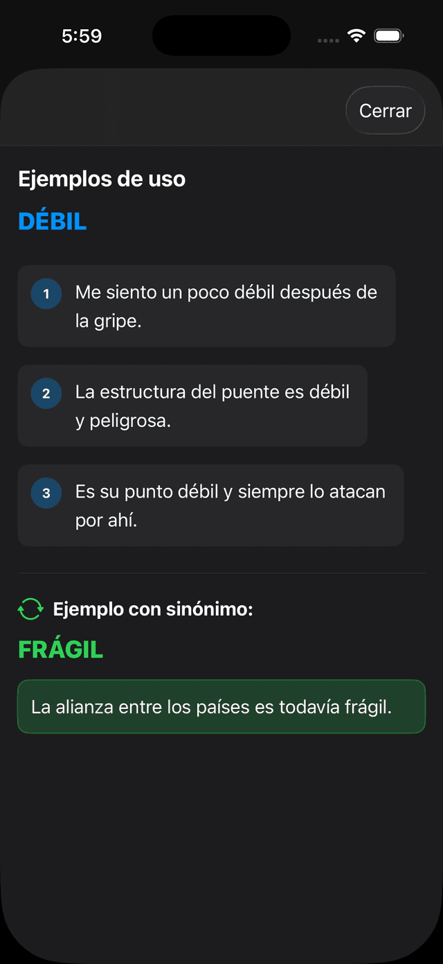 Trivia Sinónimos Antónimos Screenshot 4