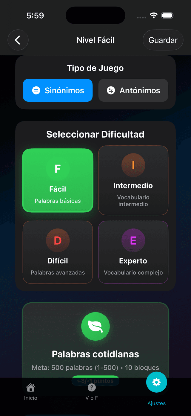 Trivia Sinónimos Antónimos Screenshot 8
