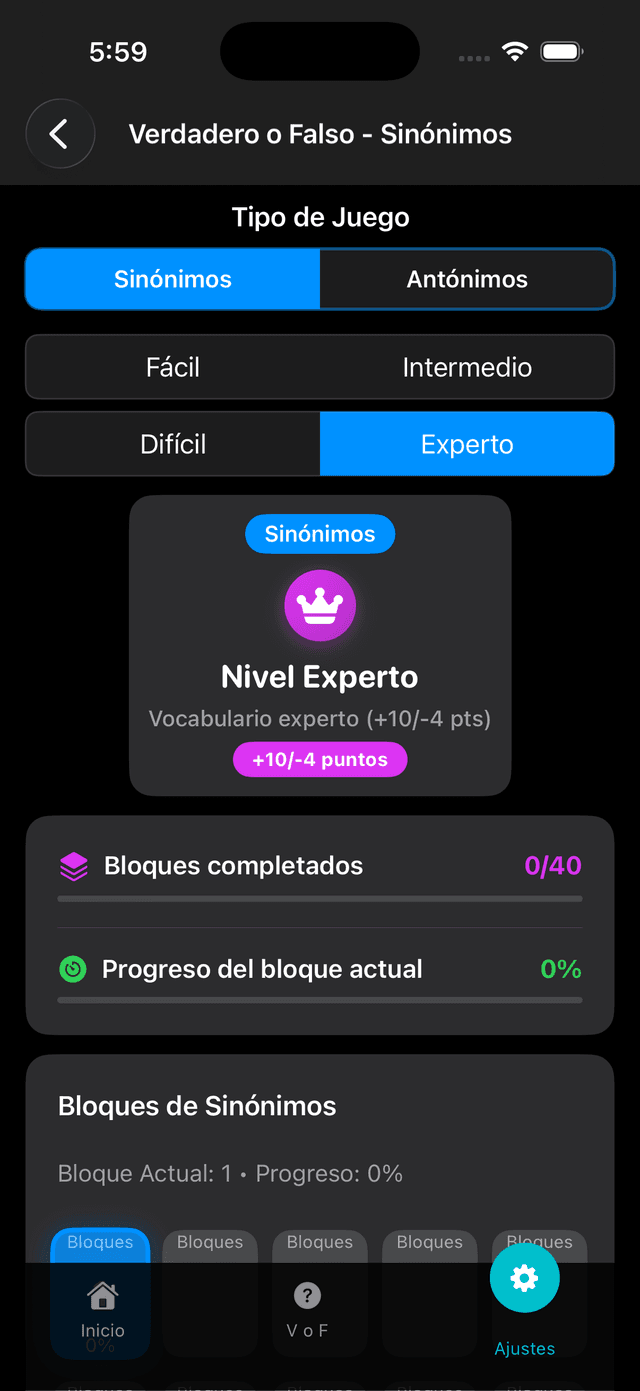 Trivia Sinónimos Antónimos Screenshot 9