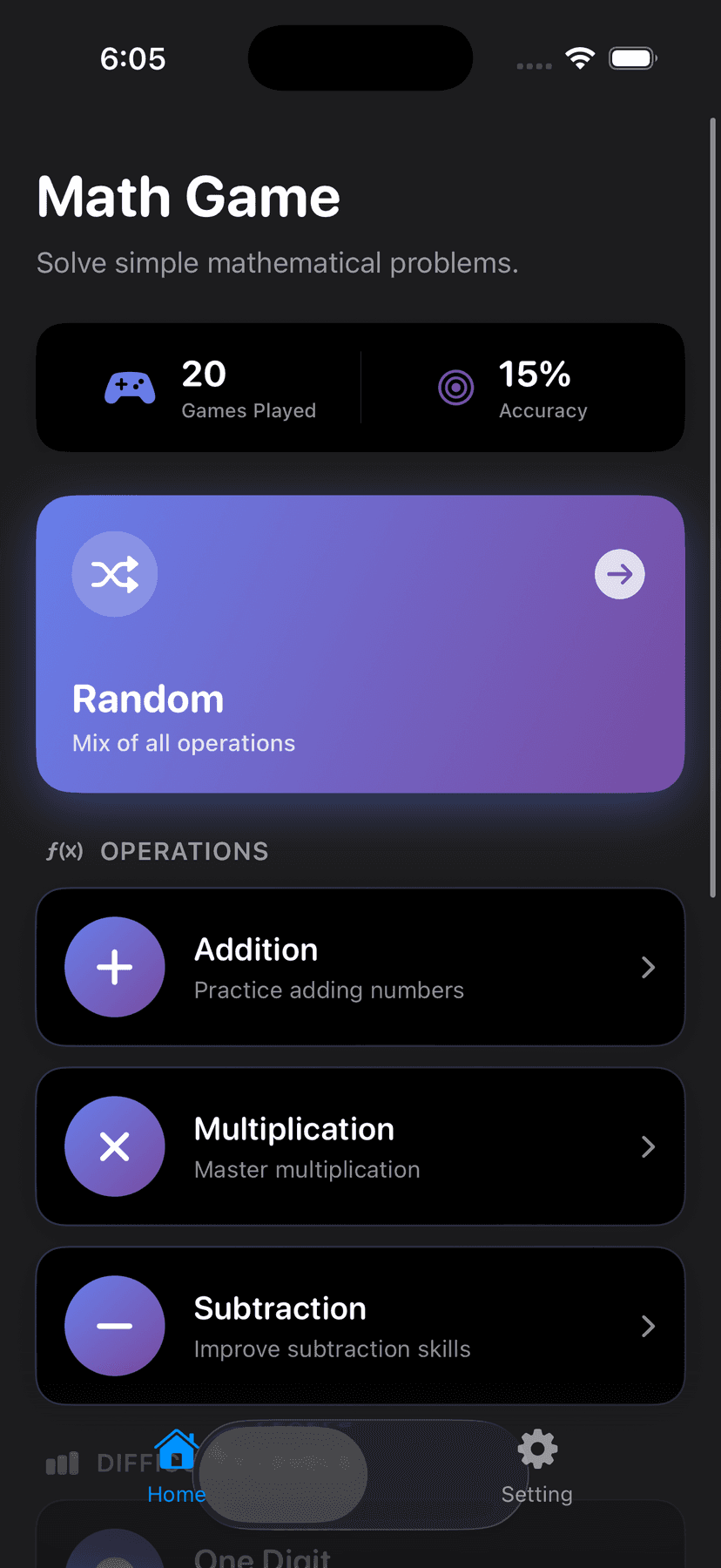 TriviaMathUno App Screenshot