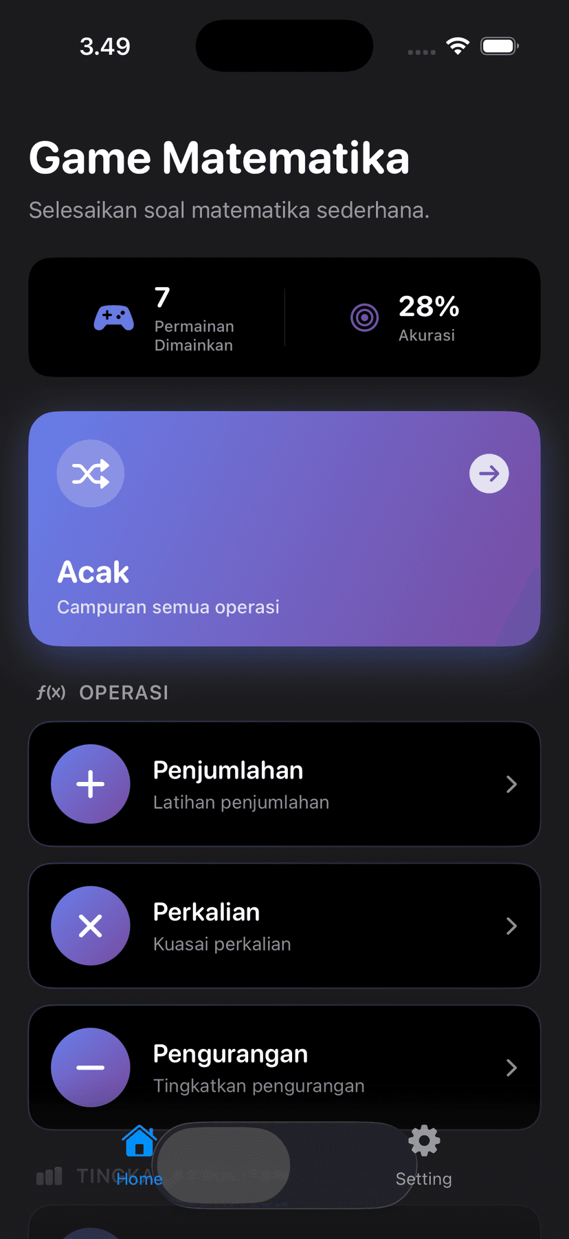 TriviaMathUno App Screenshot