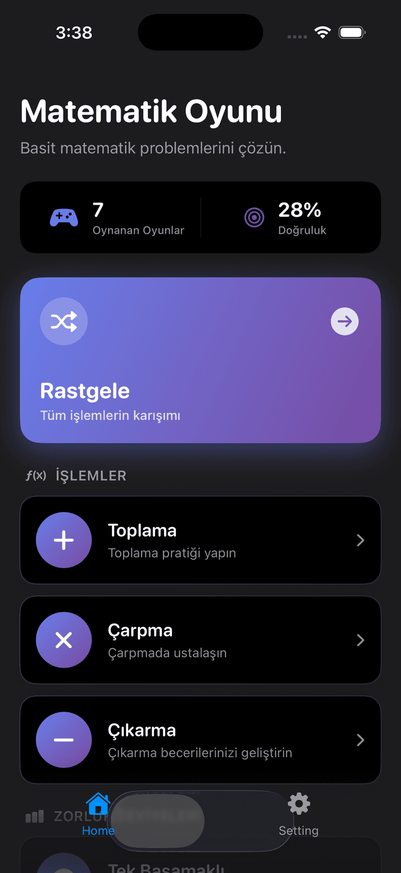 TriviaMathUno App Screenshot