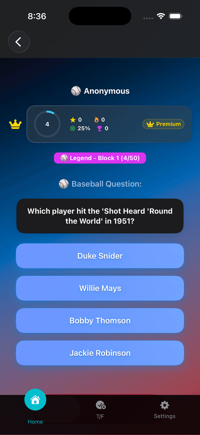 Baseball Trivia One Screenshot 2