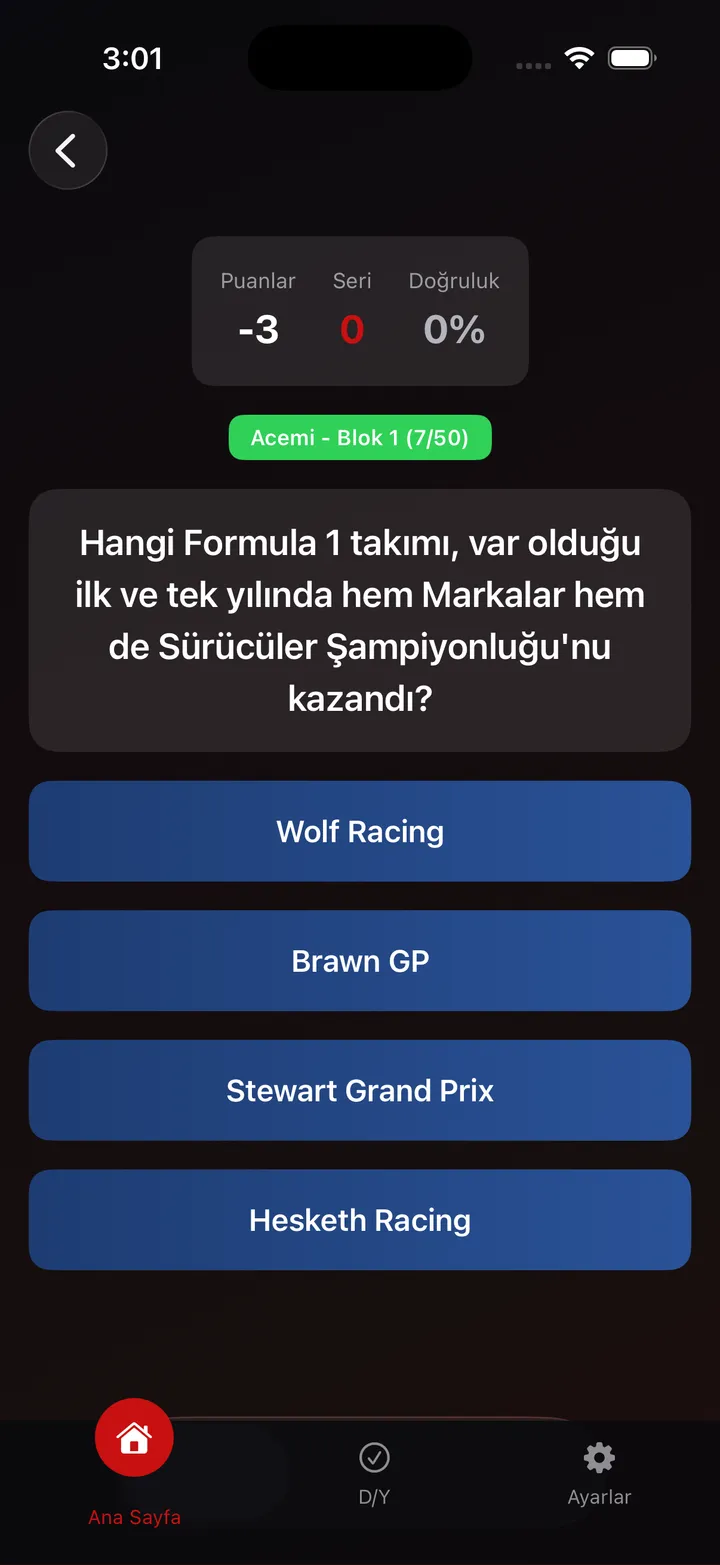 Formula One Trivia Screenshot 1