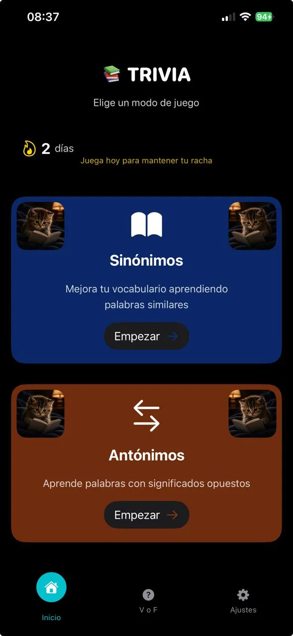 Trivia Sinónimos Antónimos Screenshot 1