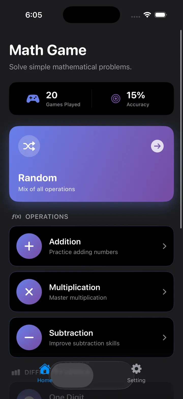 TriviaMathUno App Screenshot