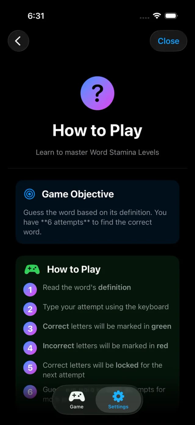 Word Stamina Screenshot 7